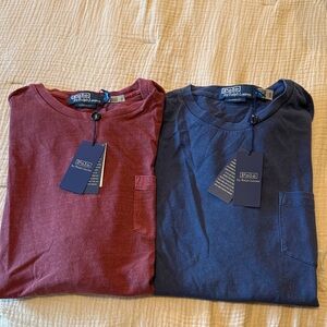 NWT Polo by Ralph Lauren Men's Burgundy and Navy short Sleeve Tees. Size Medoum
